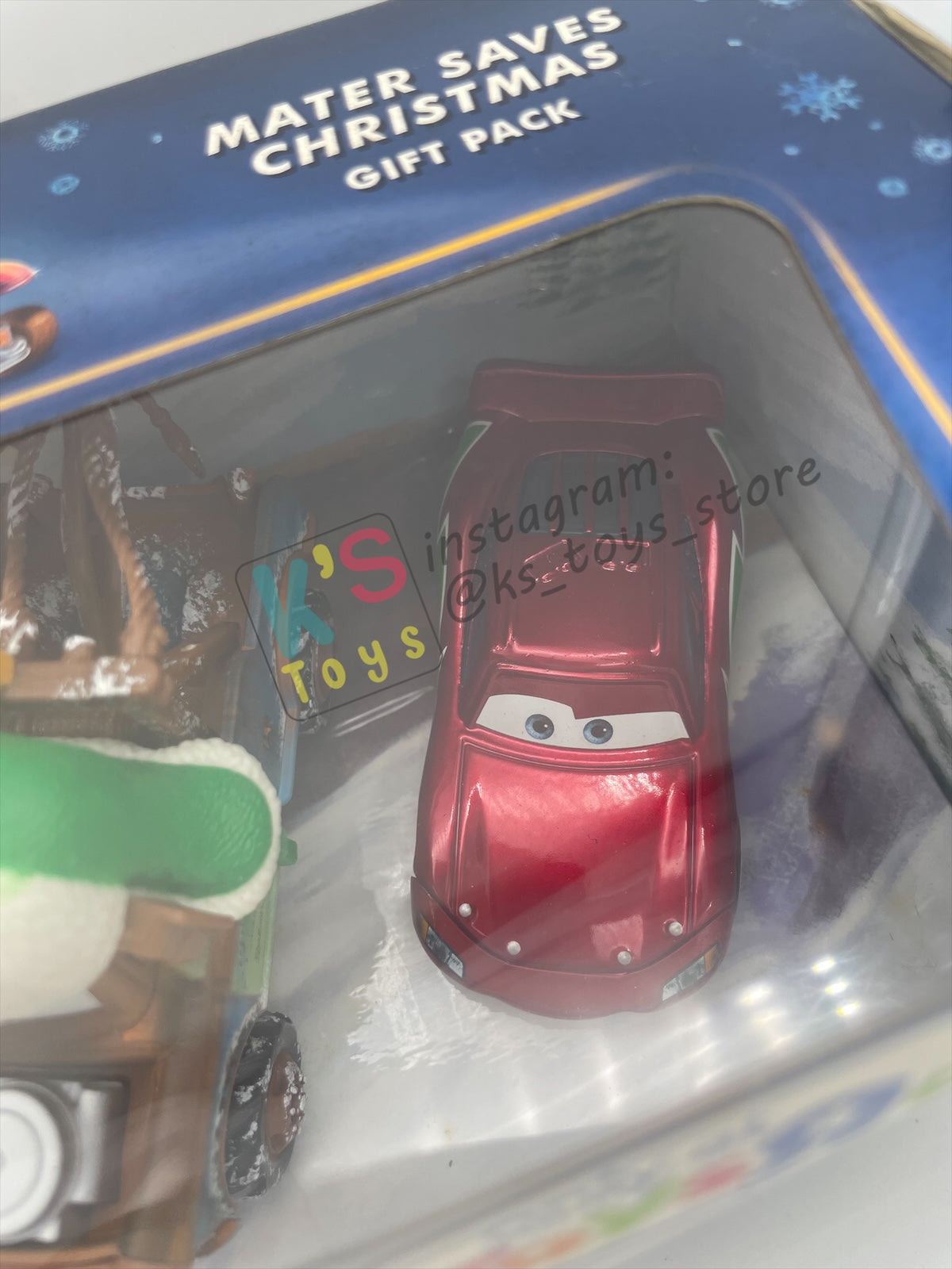 GIFT SET Disney Pixar Cars by MATTEL, EXCLUSIVE 3 PACK MATER SAVES CHRISTMAS ONLY AT TOYRUS - SANTA CAR, WHEE-HOO WINTER MATER, AND HOLIDAY HOTSHOT LIGHTNING MCQUEEN - BNIP