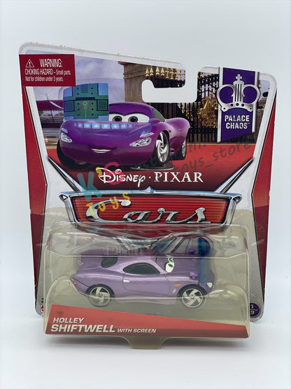DISNEY PIXAR CARS 1:55 BY MATTEL,  "HOLLEY SHIFTWELL WITH SCREEN" - PALACE CHAOS SERIES - BNIP