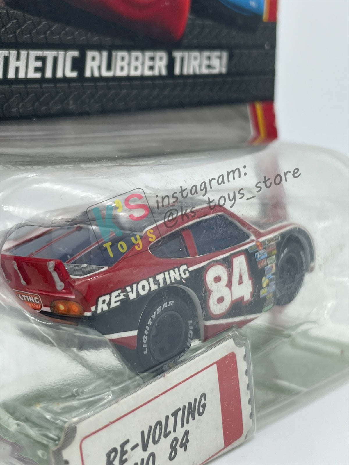 DISNEY PIXAR CARS 1:55 BY MATTEL, "RE-VOLTING NO. 84" SYNTHETIC RUBBER TIRES SERIES - BNIP