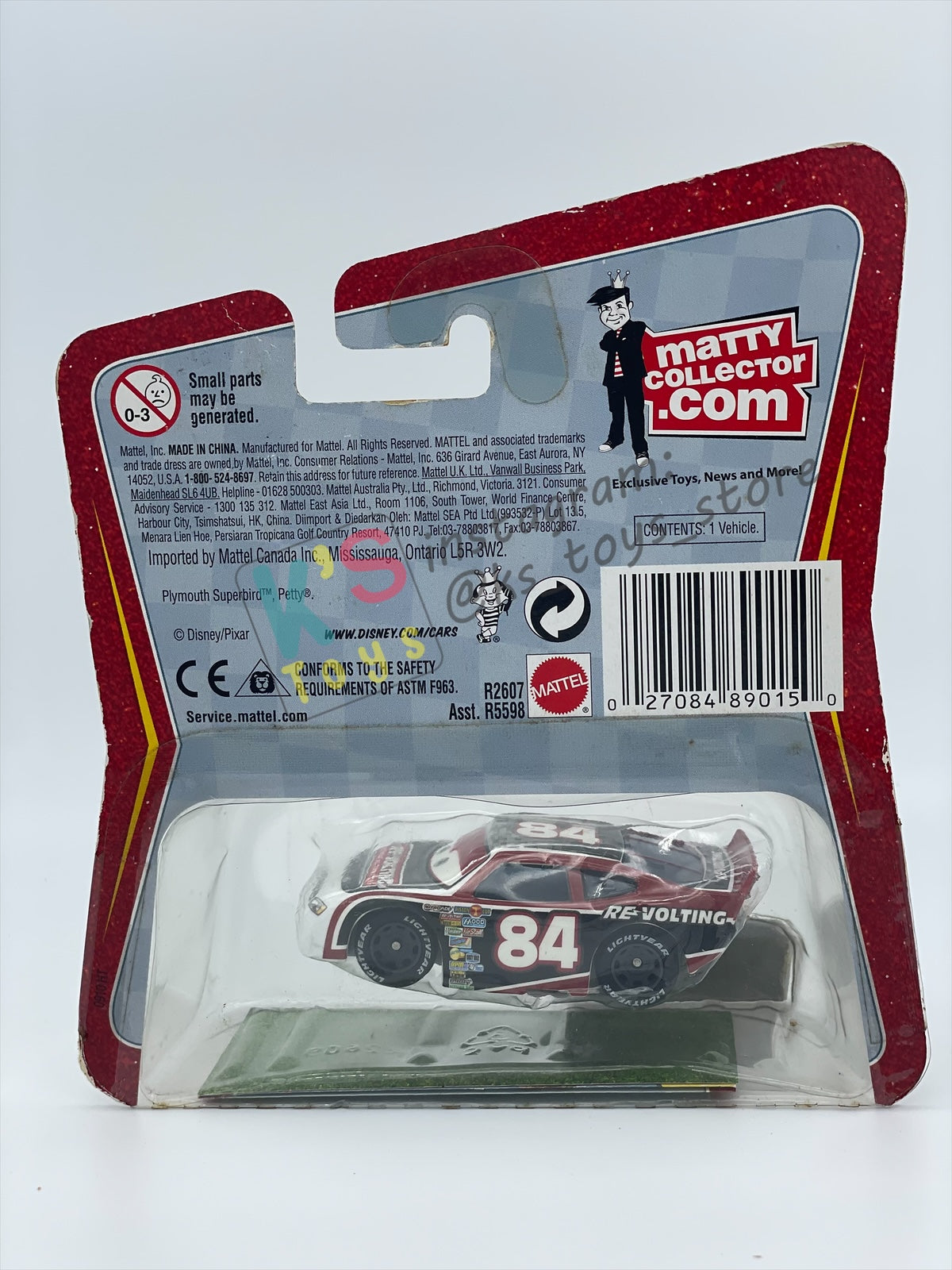 DISNEY PIXAR CARS 1:55 BY MATTEL, "RE-VOLTING NO. 84" SYNTHETIC RUBBER TIRES SERIES - BNIP