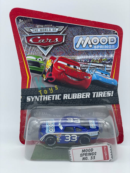 DISNEY PIXAR CARS 1:55 BY MATTEL, "MOOD SPRINGS NO. 33" SYNTHETIC RUBBER TIRES SERIES - BNIP