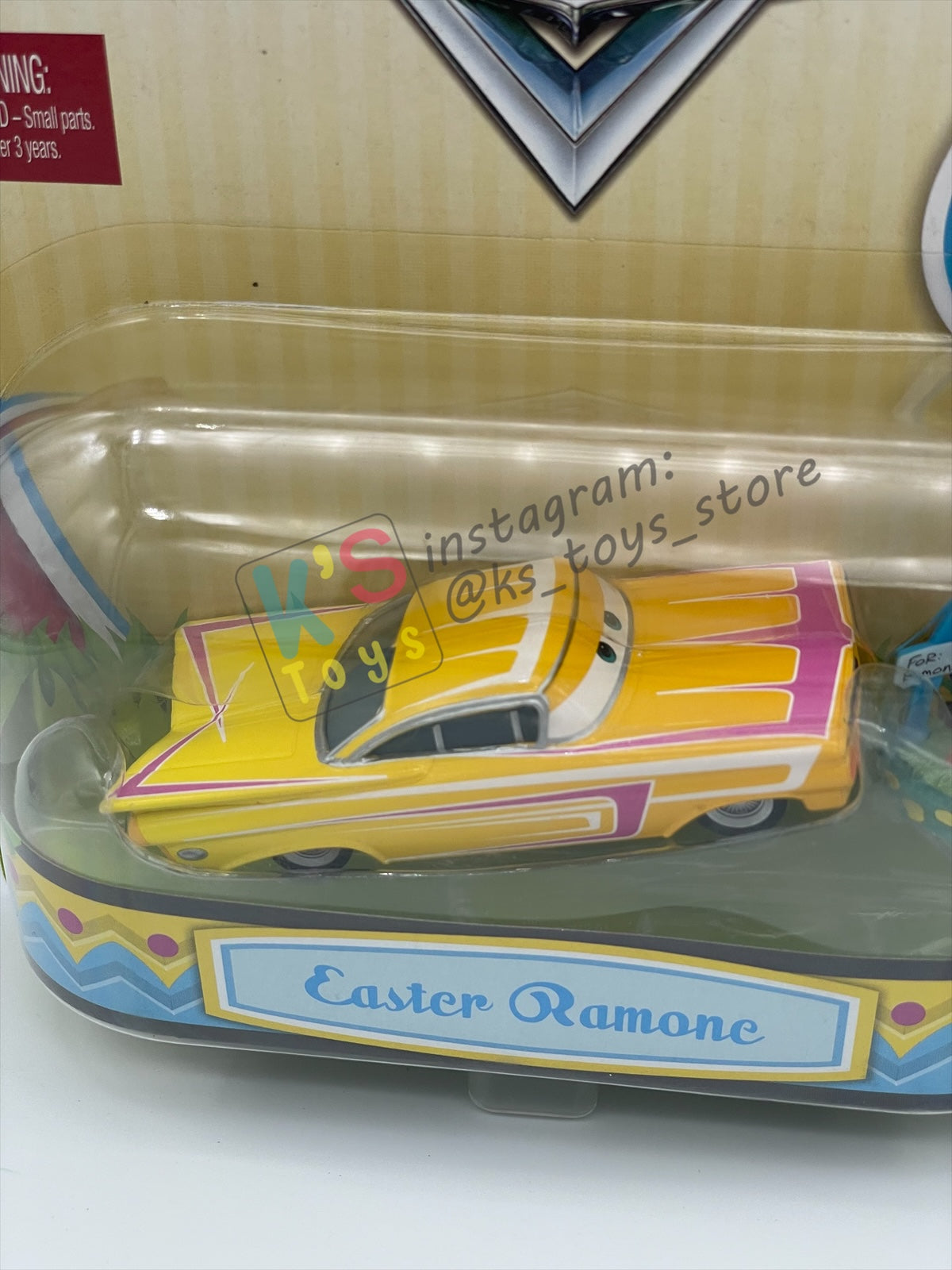 DISNEY PIXAR CARS 1:55 BY MATTEL, "EASTER RAMONE WITH BASKET" EASTER SERIES - BNIP