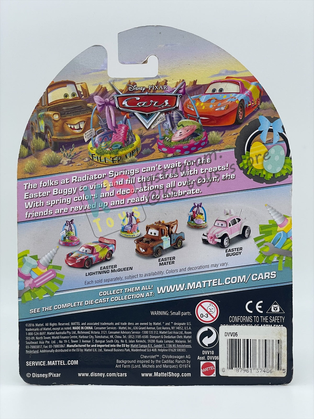 DISNEY PIXAR CARS 1:55 BY MATTEL, "EASTER RAMONE WITH BASKET" EASTER SERIES - BNIP