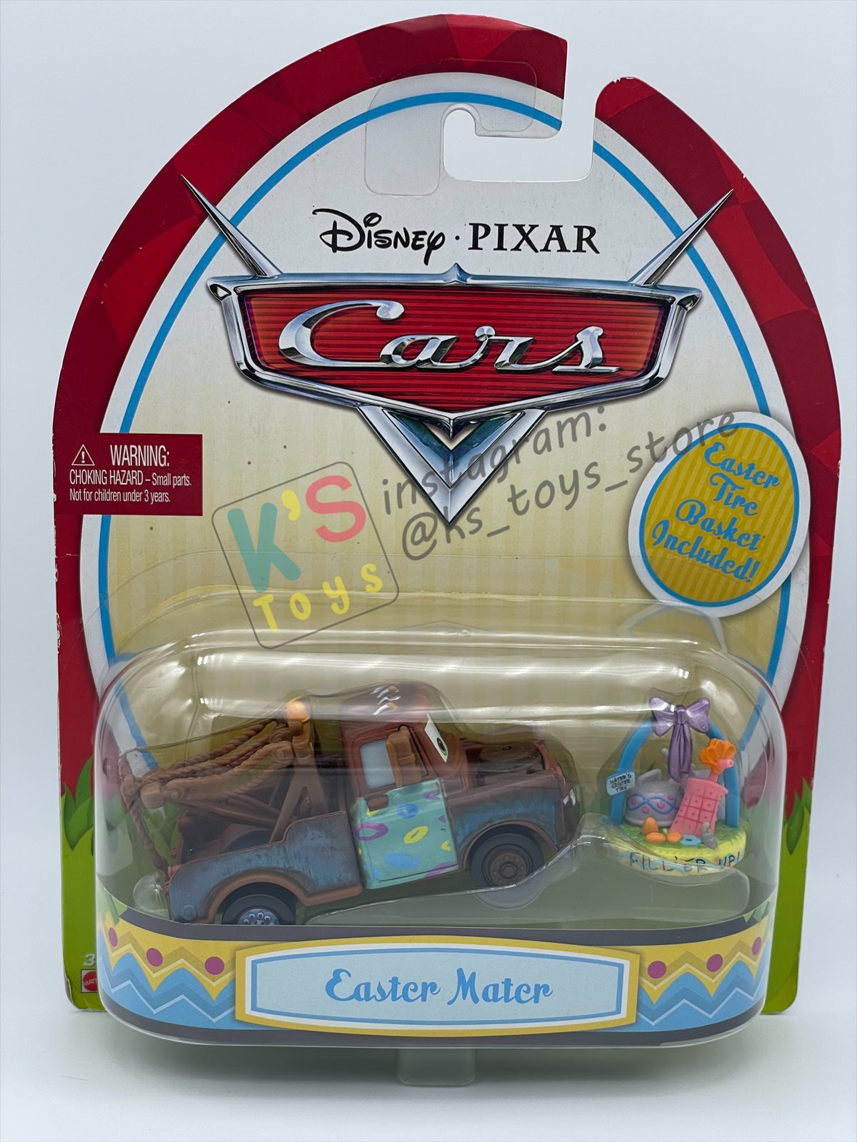 DISNEY PIXAR CARS 1:55 BY MATTEL, "EASTER MATER WITH BASKET" EASTER SERIES - BNIP