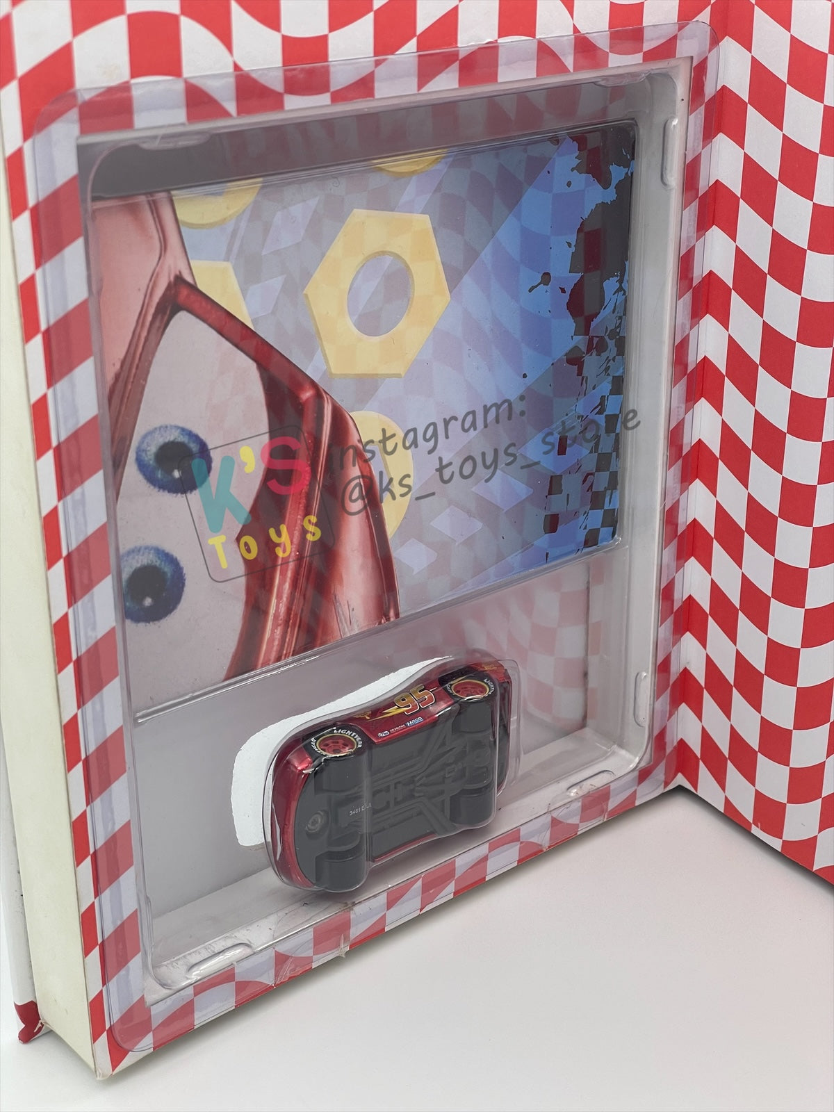 RARE Disney Pixar Cars by MATTEL, HUDSON HORNET PISTON CUP LIGHTNING MCQUEEN WITH METALLIC FINISH - CARS 2 BOOK CHARACTER ENCYCLOPEDIA - BNIP