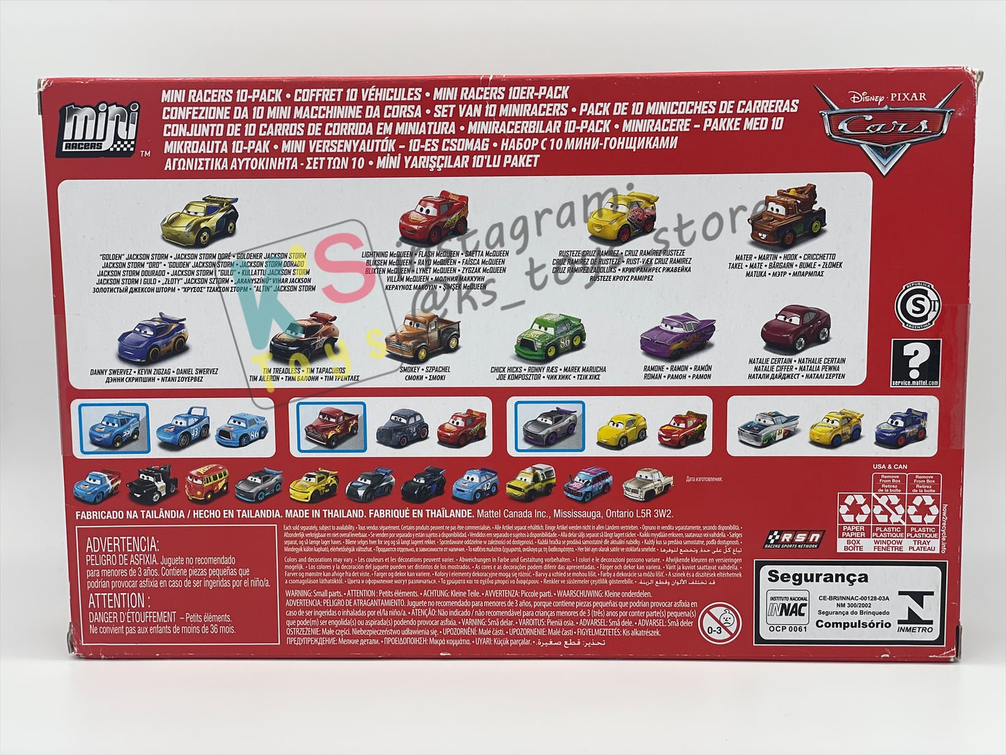 MINI RACERS DISNEY PIXAR CARS 10-PACK GOLDEN JACKSON STORM - BNIP