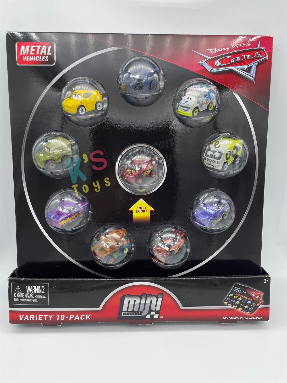 MINI RACERS DISNEY PIXAR CARS 10-PACK METALLIC RUST-EZE LIGHTNING MCQUEEN - BNIP