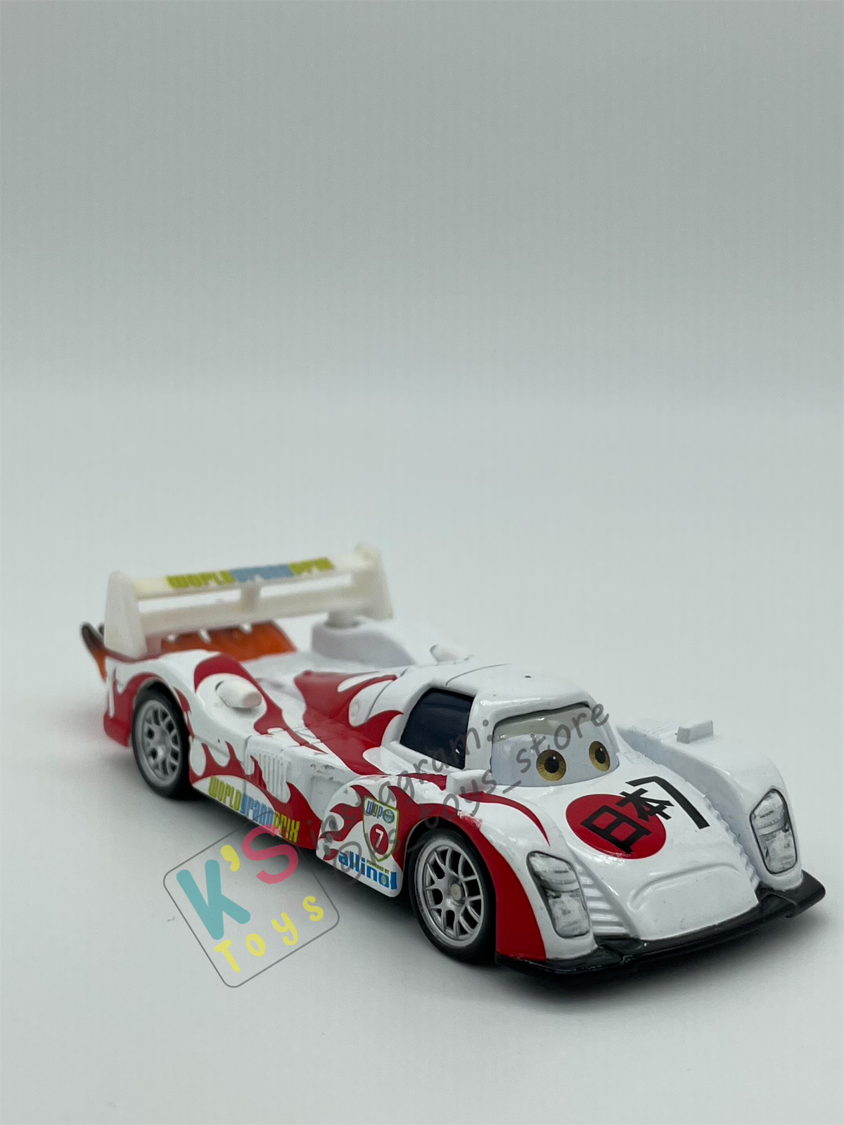 PRE-OWNED / LOOSE DISNEY PIXAR CARS - CANCELLED SHU TODOROKI WITH FLAMES - DISPLAYED CONDITION