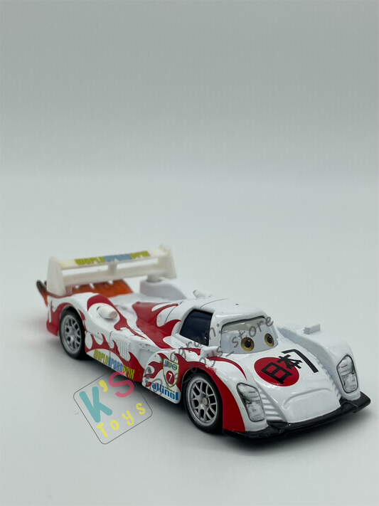 PRE-OWNED / LOOSE DISNEY PIXAR CARS - CANCELLED SHU TODOROKI WITH FLAMES - DISPLAYED CONDITION