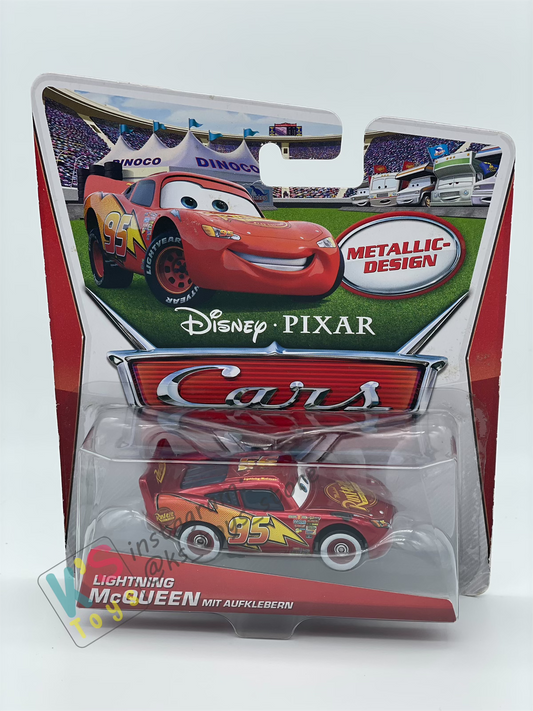 RARE DISNEY PIXAR CARS BY MATTEL - LIGHTNING MCQUEEN MIT AUFKLEBERN - BNIP