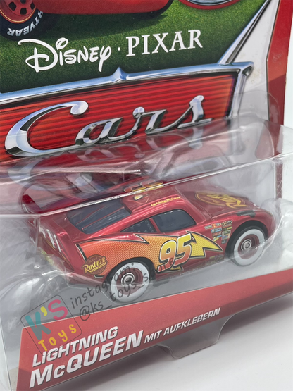 RARE DISNEY PIXAR CARS BY MATTEL - LIGHTNING MCQUEEN MIT AUFKLEBERN - BNIP