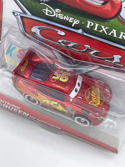 RARE DISNEY PIXAR CARS BY MATTEL - LIGHTNING MCQUEEN MIT AUFKLEBERN - BNIP