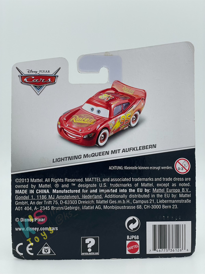 RARE DISNEY PIXAR CARS BY MATTEL - LIGHTNING MCQUEEN MIT AUFKLEBERN - BNIP