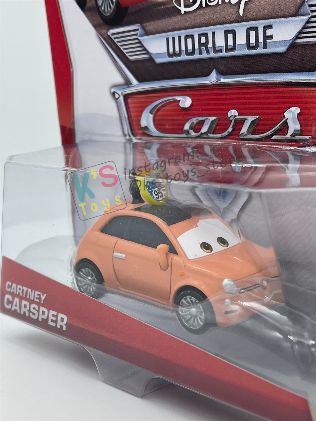 DISNEY PIXAR CARS 1:55 BY MATTEL, "CARTNEY CARSPER" RACE FANS SERIES - BNIP