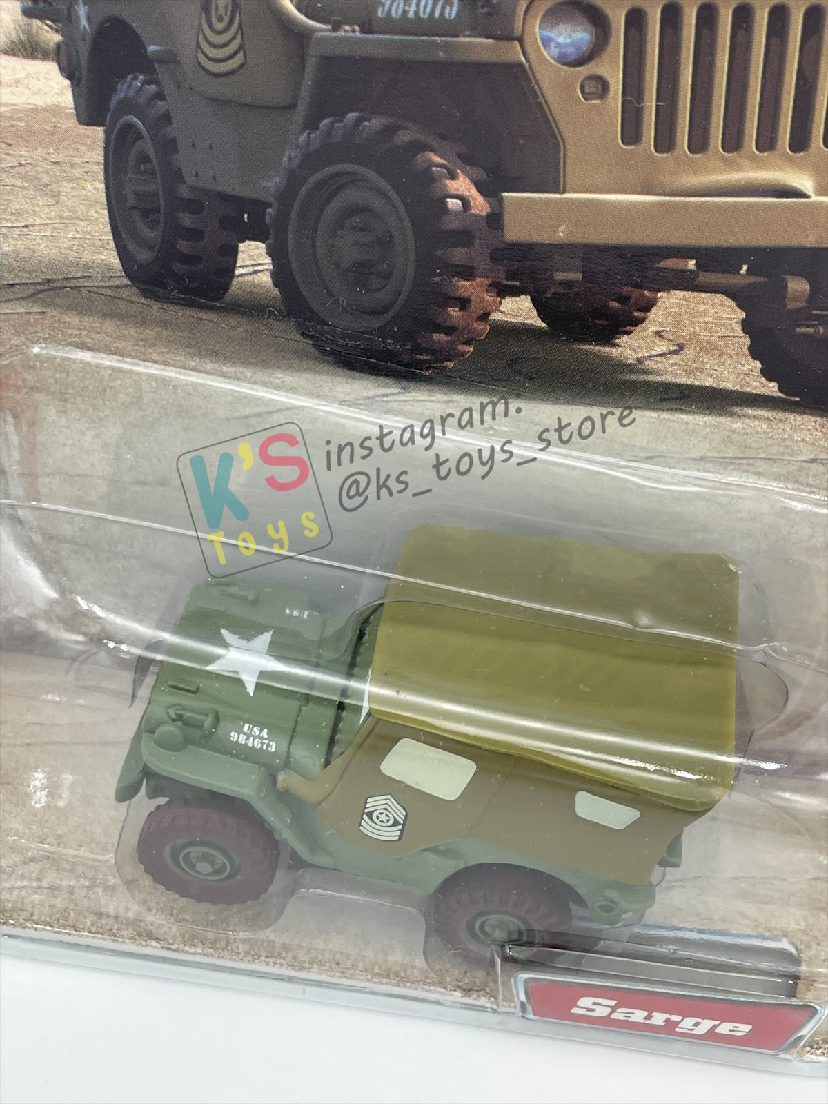 DISNEY PIXAR CARS 1:55 BY MATTEL, SARGE - FIRST RELEASED CARS SERIES - BNIP