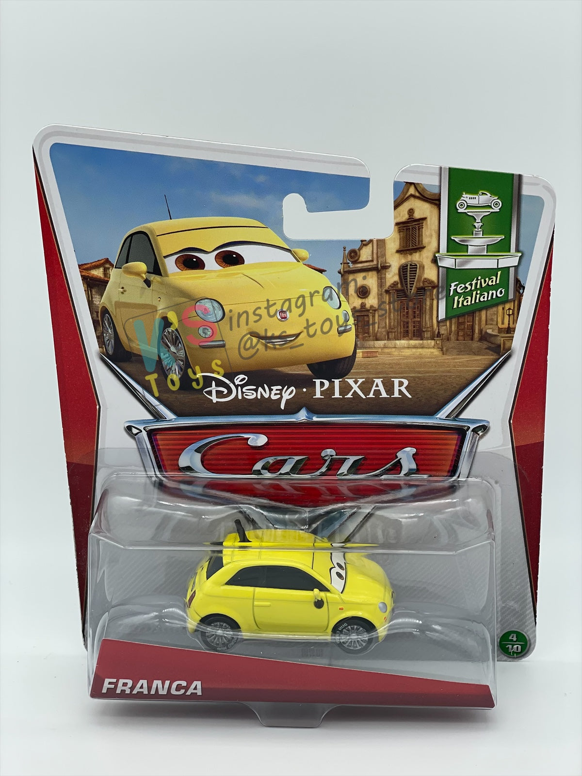 DISNEY PIXAR CARS 1:55 BY MATTEL, FRANCA - FESTIVAL ITALIANO SERIES - BNIP