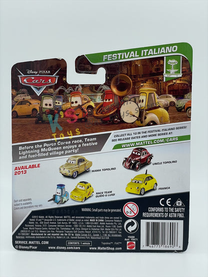 DISNEY PIXAR CARS 1:55 BY MATTEL, FRANCA - FESTIVAL ITALIANO SERIES - BNIP