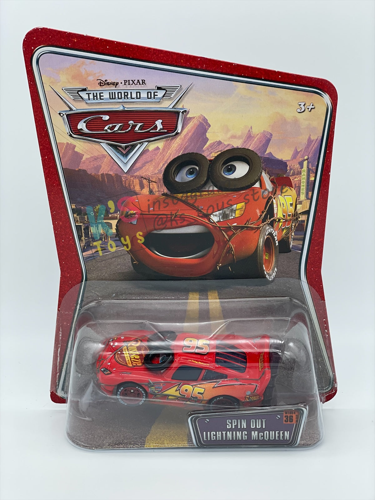 DISNEY PIXAR CARS 1:55 BY MATTEL - SPIN OUT LIGHTNING MCQUEEN - THE WORLD OF CARS SERIES - BNIP