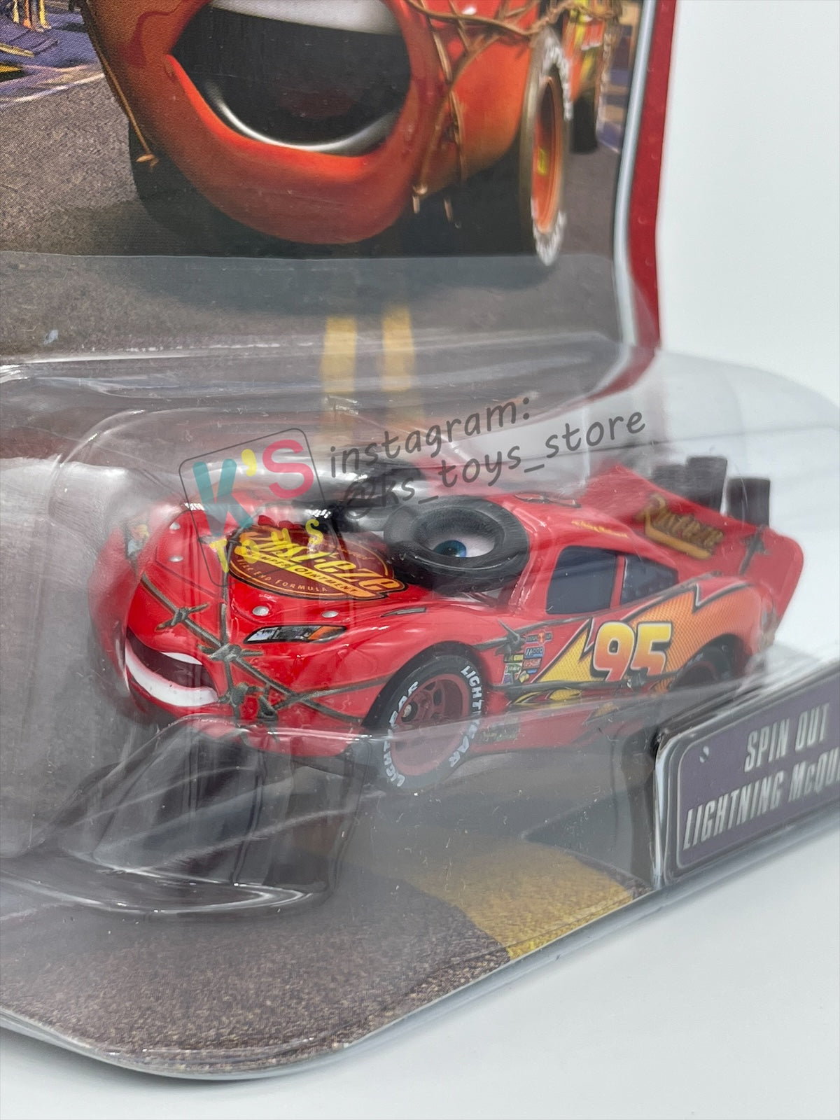 DISNEY PIXAR CARS 1:55 BY MATTEL - SPIN OUT LIGHTNING MCQUEEN - THE WORLD OF CARS SERIES - BNIP