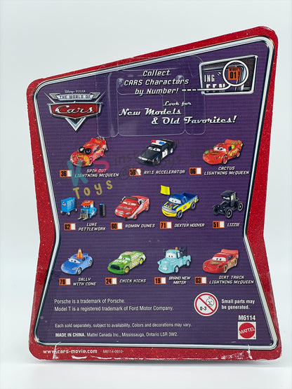 DISNEY PIXAR CARS 1:55 BY MATTEL - SPIN OUT LIGHTNING MCQUEEN - THE WORLD OF CARS SERIES - BNIP