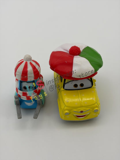 PRE-OWNED / LOOSE DISNEY PIXAR CARS - "CHRISTMAS LUIGI AND GUIDO" - MATER SAVES CHRISTMAS - GOOD CONDITION