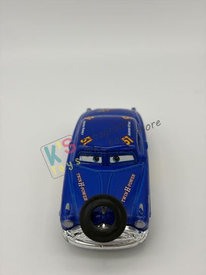PRE-OWNED / LOOSE DISNEY PIXAR CARS - "FABULOUS HUDSON HORNET WITH TIRE" - FUNNY FLASHBACK - GOOD CONDITION