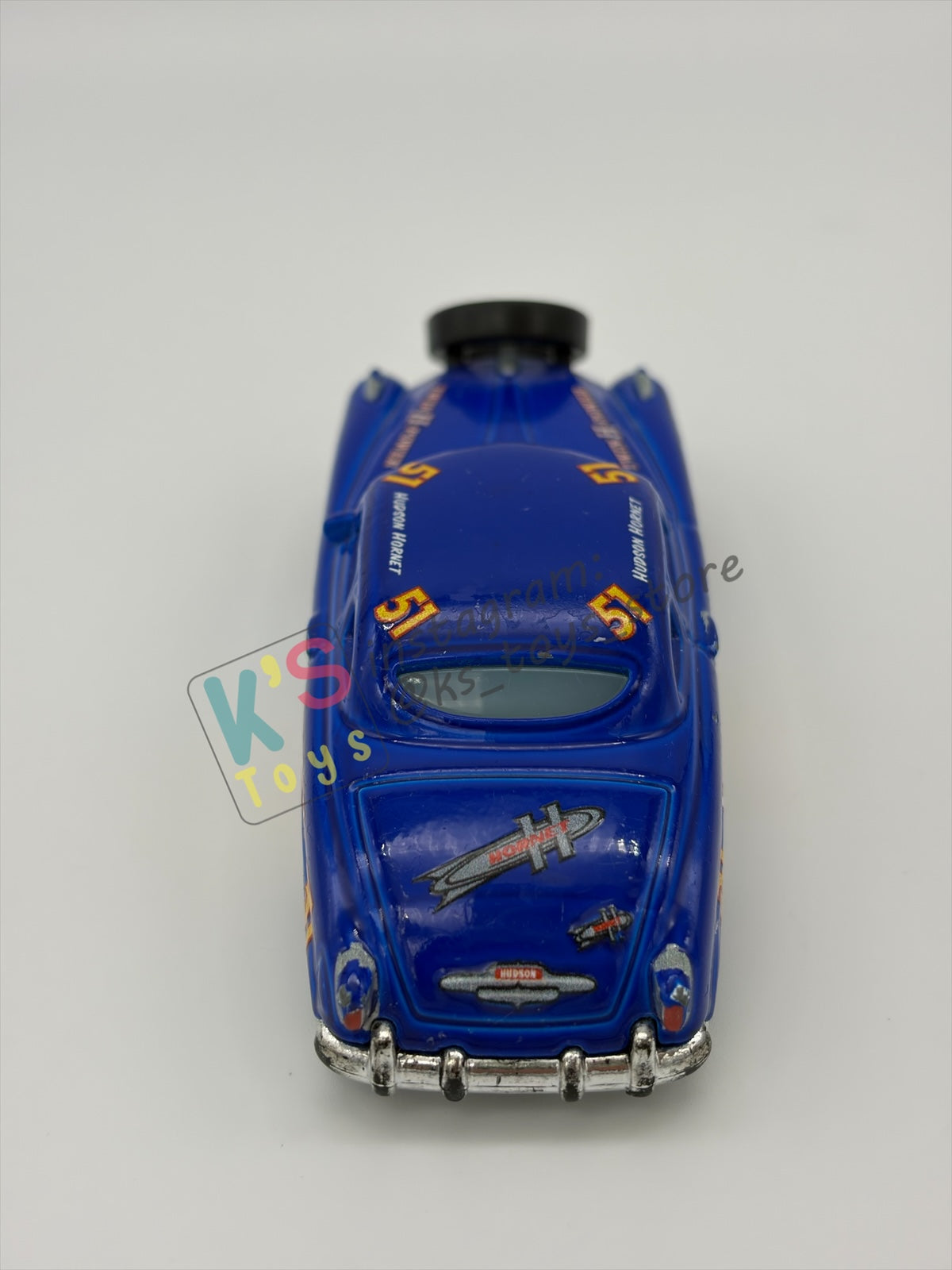 PRE-OWNED / LOOSE DISNEY PIXAR CARS - "FABULOUS HUDSON HORNET WITH TIRE" - FUNNY FLASHBACK - GOOD CONDITION