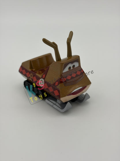 PRE-OWNED / LOOSE DISNEY PIXAR CARS - "SNOWMOBILE" - MATER SAVES CHRISTMAS - NEAR MINT CONDITION