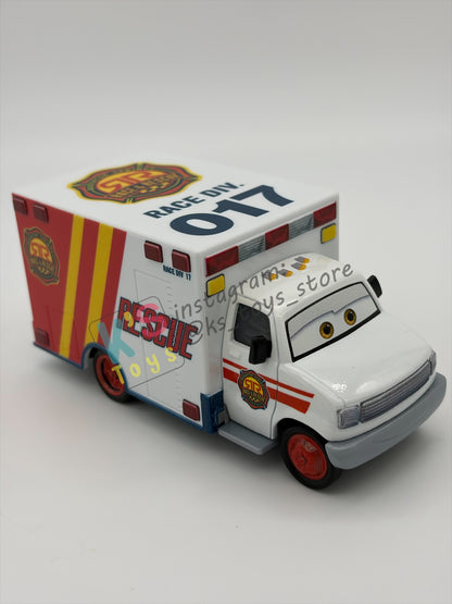 PRE-OWNED / LOOSE DISNEY PIXAR CARS BY MATTEL - "RACE AND RESCUE MORGAN MARTINS" RACE & RESCUE SERIES - MINT / NEAR MINT CONDITION - READ DESCRIPTION!!!!!!!!!!
