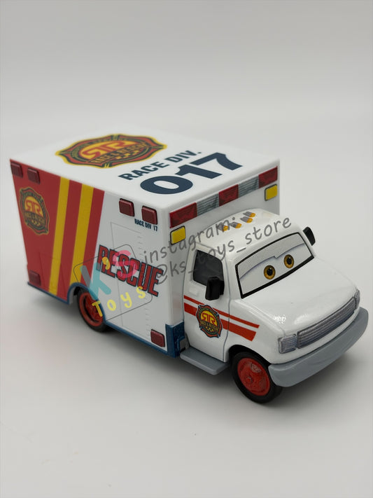 PRE-OWNED / LOOSE DISNEY PIXAR CARS BY MATTEL - "RACE AND RESCUE MORGAN MARTINS" RACE & RESCUE SERIES - MINT / NEAR MINT CONDITION - READ DESCRIPTION!!!!!!!!!!