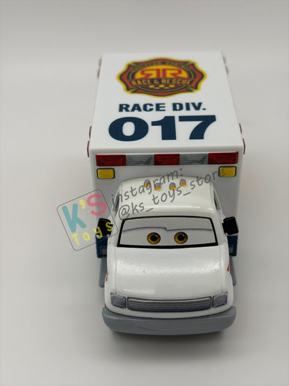 PRE-OWNED / LOOSE DISNEY PIXAR CARS BY MATTEL - "RACE AND RESCUE MORGAN MARTINS" RACE & RESCUE SERIES - MINT / NEAR MINT CONDITION - READ DESCRIPTION!!!!!!!!!!