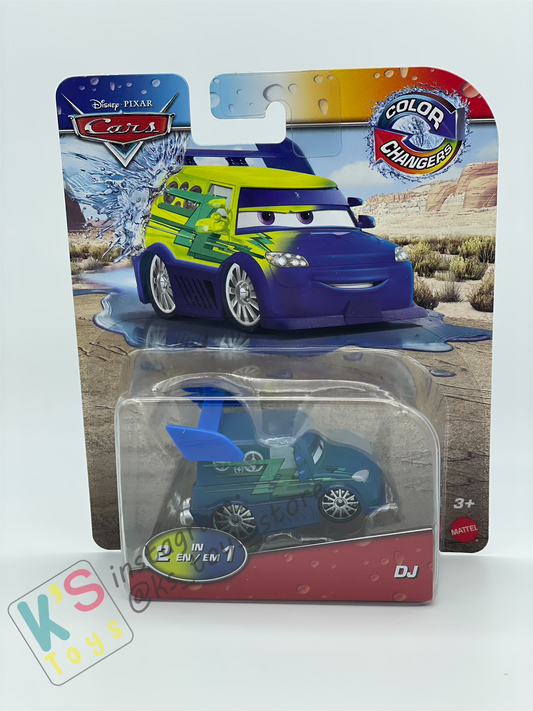 COLOR CHANGERS Disney Pixar Cars by MATTEL, DJ (GREEN/BLUE) - 2023 NEW RELEASE  - BNIP