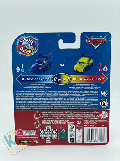COLOR CHANGERS Disney Pixar Cars by MATTEL, DJ (GREEN/BLUE) - 2023 NEW RELEASE  - BNIP
