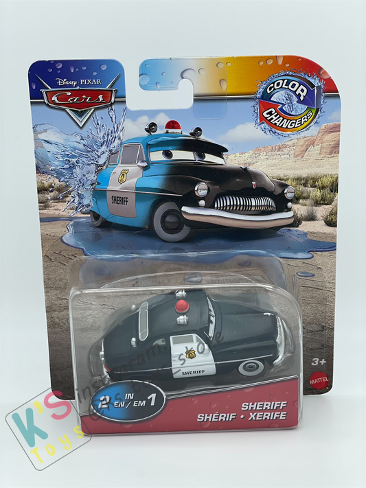 COLOR CHANGERS Disney Pixar Cars by MATTEL, SHERIFF (BLUE/BLACK) - 2023 NEW RELEASE - BNIP