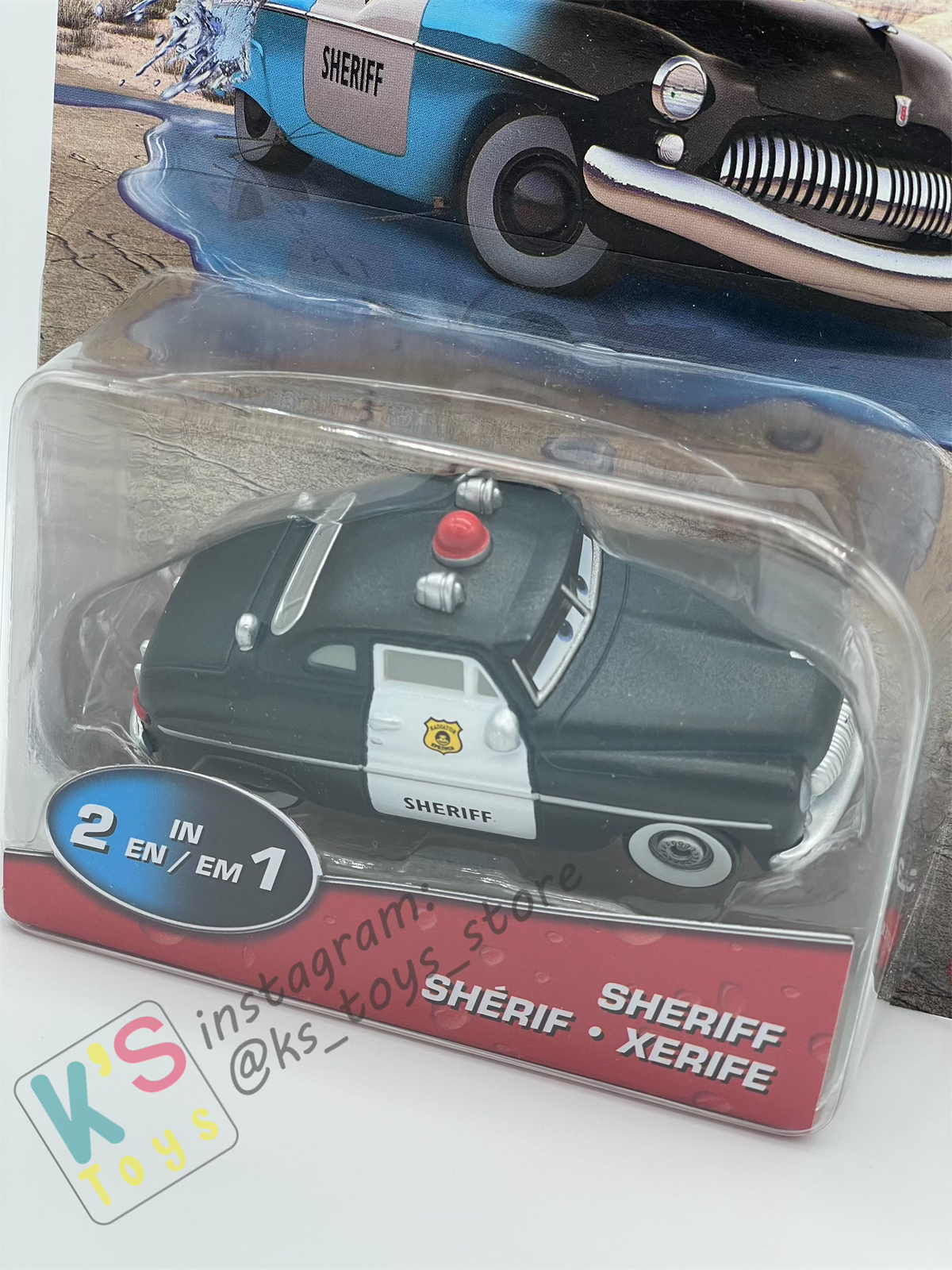 COLOR CHANGERS Disney Pixar Cars by MATTEL, SHERIFF (BLUE/BLACK) - 2023 NEW RELEASE - BNIP