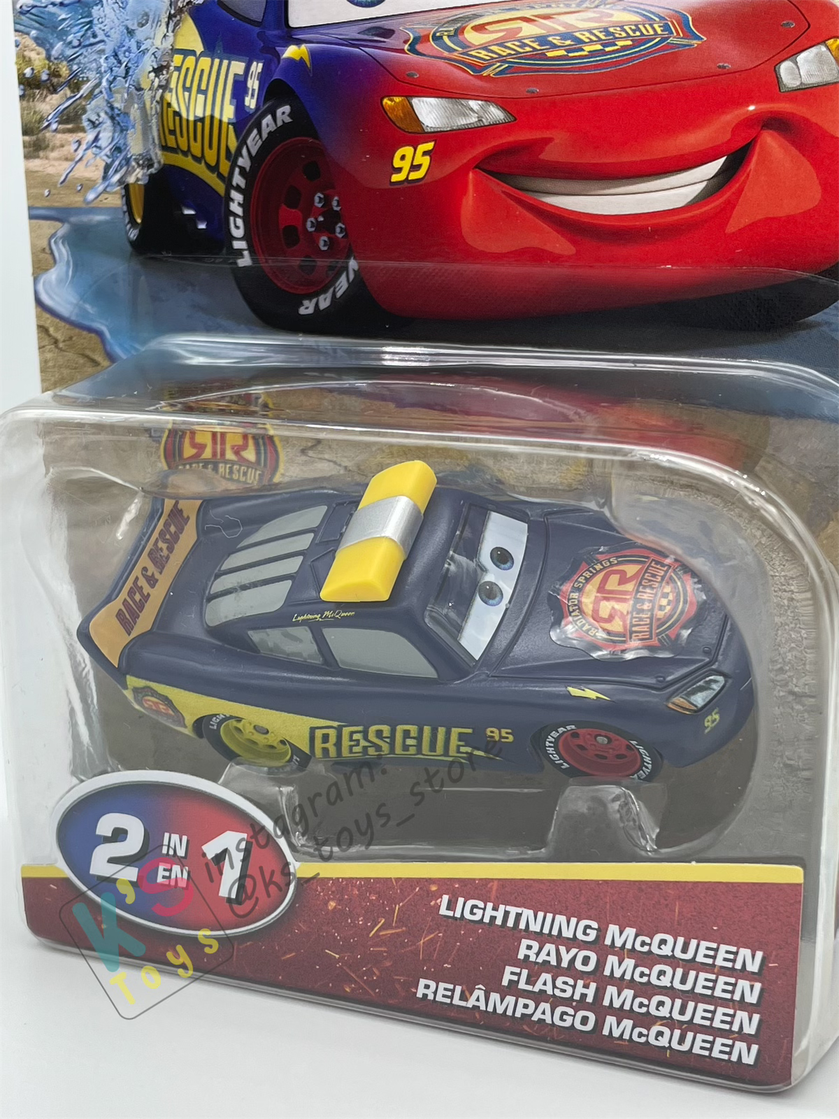 COLOR CHANGERS Disney Pixar Cars by MATTEL, RACE AND RESCUE LIGHTNING MCQUEEN (NAVY BLUE / REED) - 2025 NEW RELEASE - BNIP