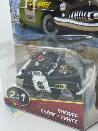 COLOR CHANGERS Disney Pixar Cars by MATTEL, RACE AND RESCUE SHERIFF (OLIVE GREEN / BLACK) - 2025 NEW RELEASE - BNIP