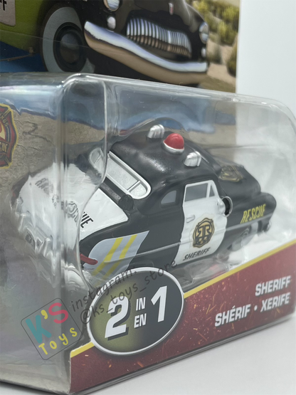 COLOR CHANGERS Disney Pixar Cars by MATTEL, RACE AND RESCUE SHERIFF (OLIVE GREEN / BLACK) - 2025 NEW RELEASE - BNIP