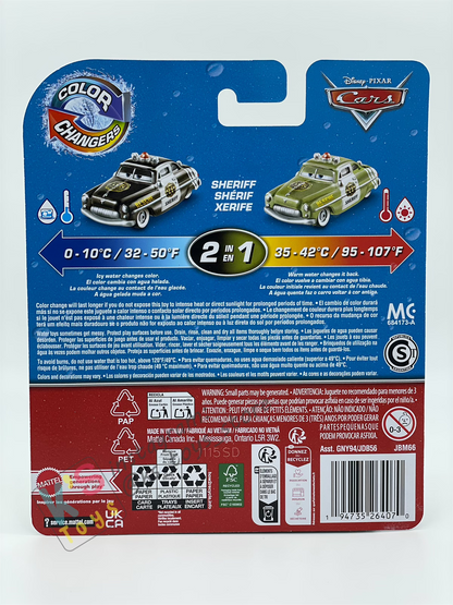 COLOR CHANGERS Disney Pixar Cars by MATTEL, RACE AND RESCUE SHERIFF (OLIVE GREEN / BLACK) - 2025 NEW RELEASE - BNIP