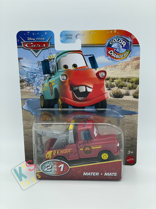 COLOR CHANGERS Disney Pixar Cars by MATTEL, RACE AND RESCUE MATER (LIGHT BLUE / MAROON RED) - 2025 NEW RELEASE - BNIP
