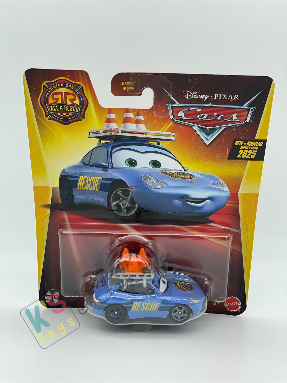 DISNEY PIXAR CARS BY MATTEL - "RACE AND RESCUE SALLY" 2025 NEW RELEASE RACE & RESCUE SERIES - BNIP