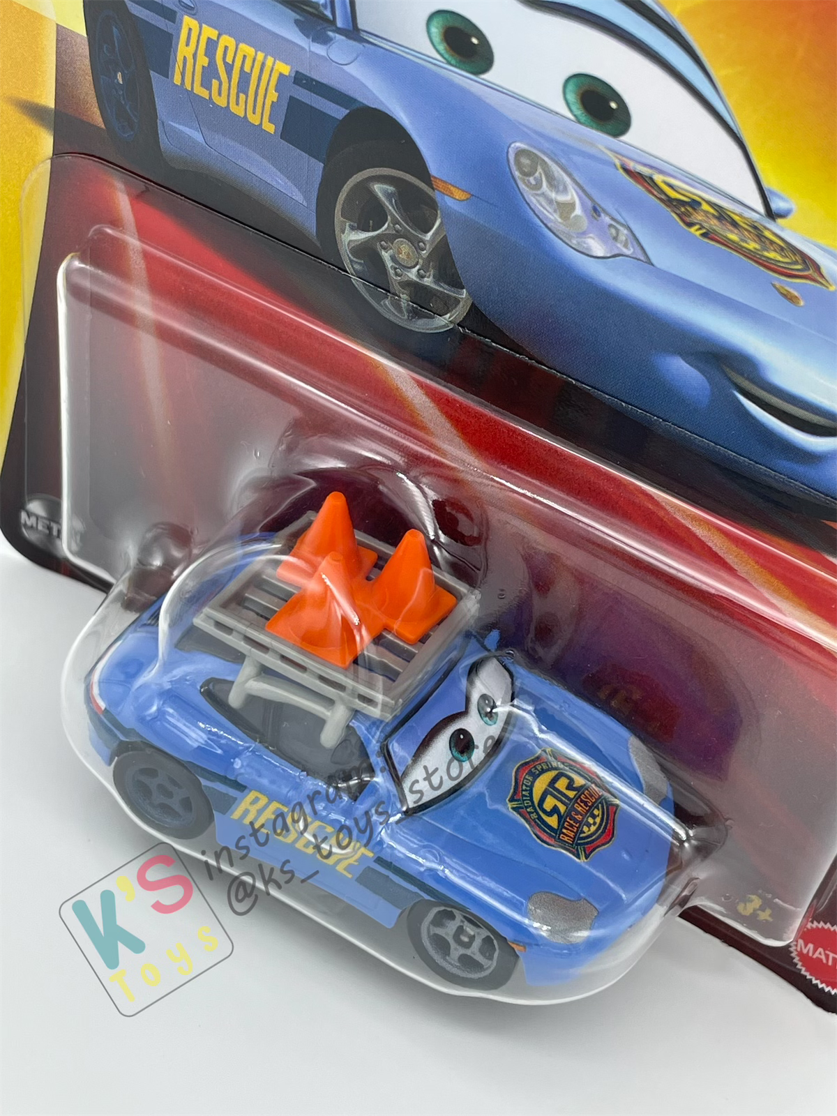 DISNEY PIXAR CARS BY MATTEL - "RACE AND RESCUE SALLY" 2025 NEW RELEASE RACE & RESCUE SERIES - BNIP