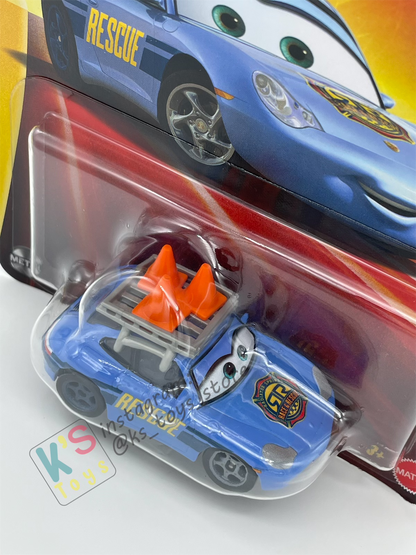 DISNEY PIXAR CARS BY MATTEL - "RACE AND RESCUE SALLY" 2025 NEW RELEASE RACE & RESCUE SERIES - BNIP