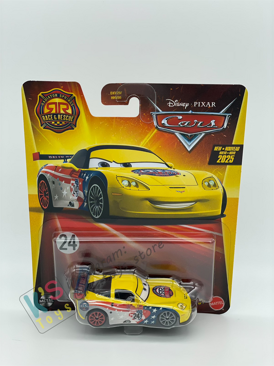 DISNEY PIXAR CARS BY MATTEL - "RALLY RACE 200 JEFF GORVETTE" 2025 NEW RELEASE RACE & RESCUE SERIES - BNIP