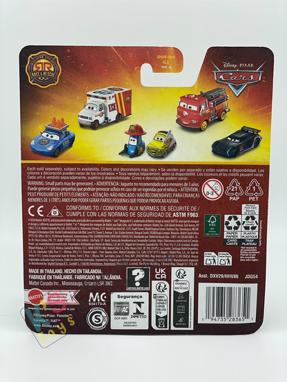 DISNEY PIXAR CARS BY MATTEL - "RALLY RACE 200 JEFF GORVETTE" 2025 NEW RELEASE RACE & RESCUE SERIES - BNIP