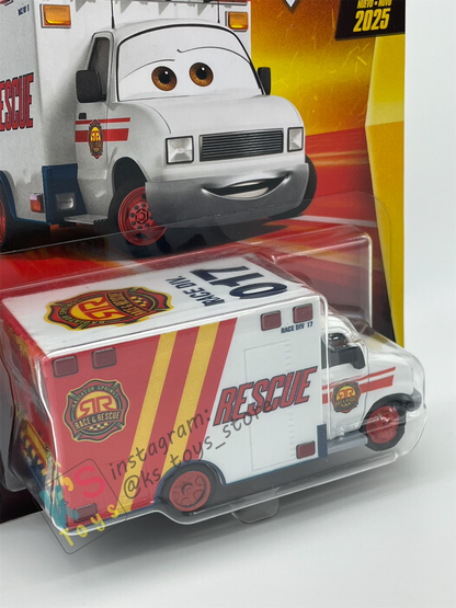 DISNEY PIXAR CARS BY MATTEL - "MORGAN MARTINS RACE AND RESCUE" 2025 NEW RELEASE RACE & RESCUE SERIES - BNIP