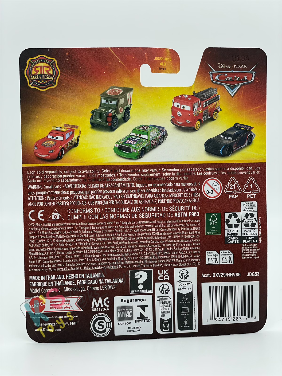 DISNEY PIXAR CARS BY MATTEL - "RACE AND RESCUE LUIGI & GUIDO" 2025 NEW RELEASE RACE & RESCUE SERIES - BNIP