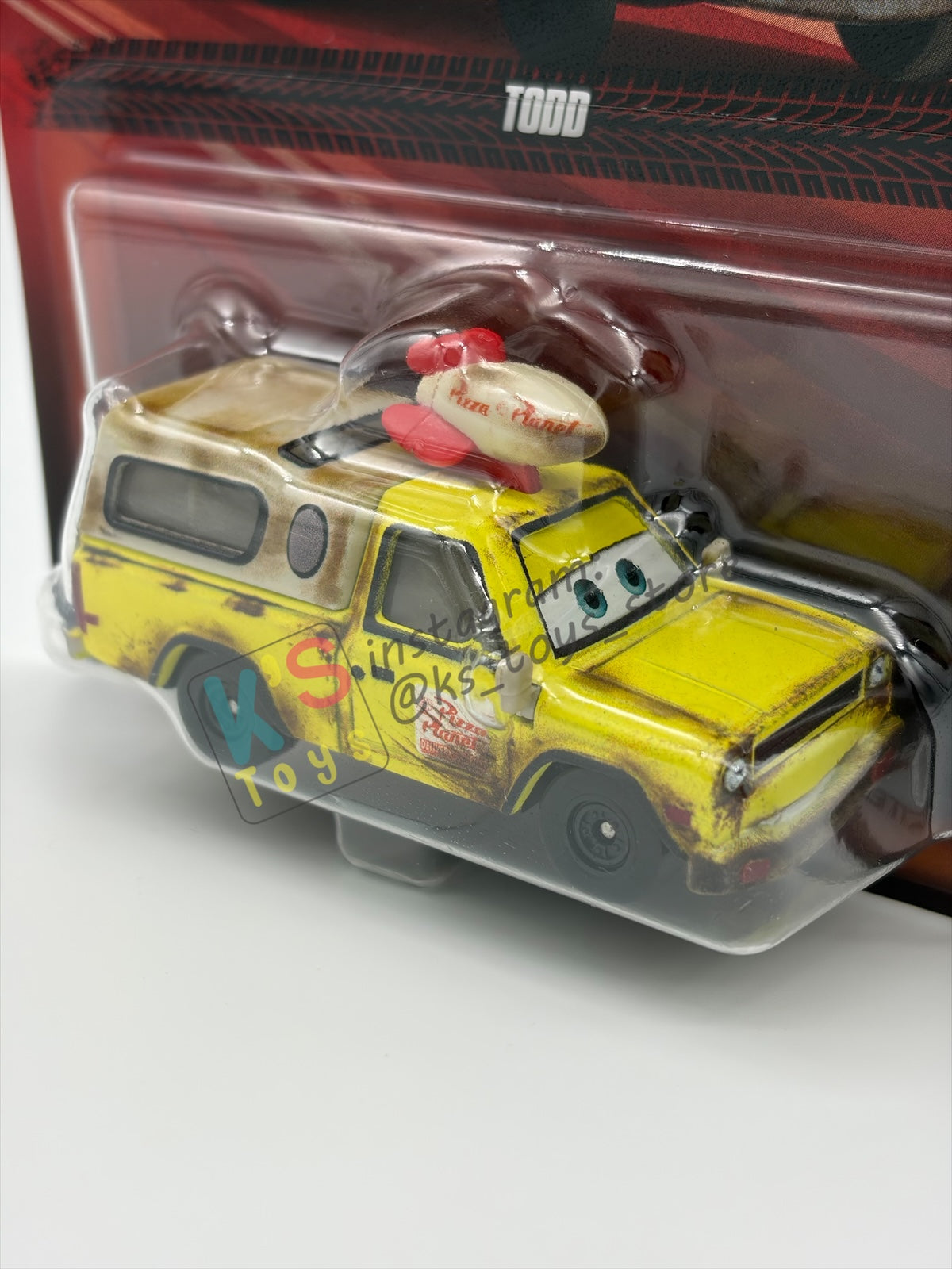 DISNEY PIXAR CARS 1:55 BY MATTEL, "TODD PIZZA PLANET" - 2023 RE-RELEASED VERSION - BNIP