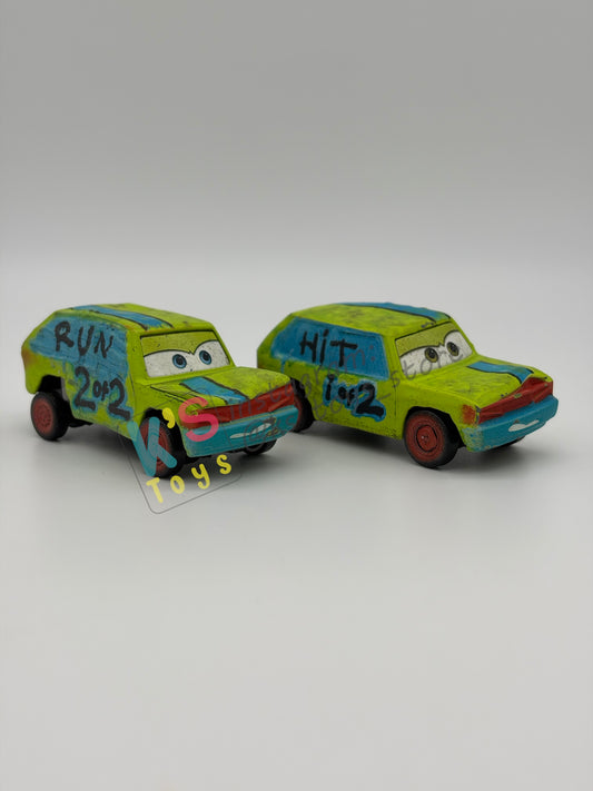 PRE-OWNED / LOOSE DISNEY PIXAR CARS BY MATTEL - "HIT AND RUN" THUNDER HOLLOWS SERIES - IN GOOD CONDITION