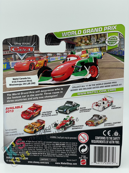 DISNEY PIXAR CARS BY MATTEL, DARRELL CARTRIP WITH HEADSET - WGP SERIES - BNIP